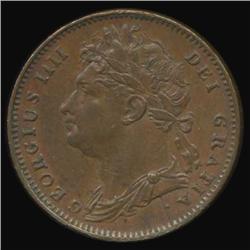 1825 Britain George IV Farthing High Grade (COI-7077)