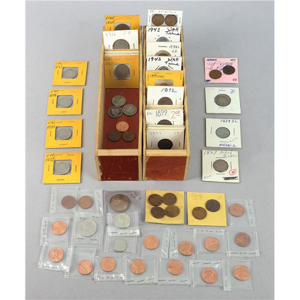 Assortment of Small Cents, 1857-modern, and Nickels 1867-modern.,