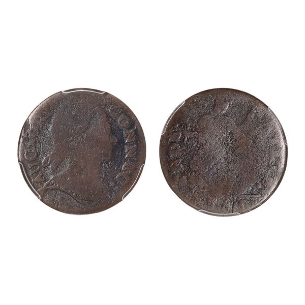1785 Connecticut Copper 1/2P Bust Right PCGS Environment Damage - VG Detail,