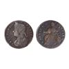 Image 1 : 1787 Connecticut Copper 1/2P Draped Bust Left PCGS Environmental Damage - Fine Detail.