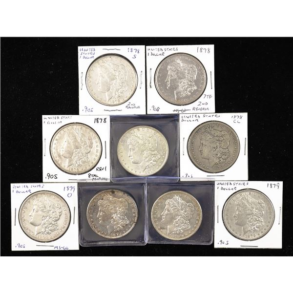 Group of 1878-1879 S Morgan Dollars.,