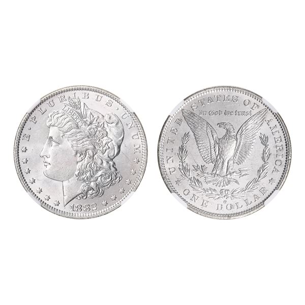 1882-O/S $1 Morgan Dollar Top-100 Vam-5 Broken S NGC UNC DETAILS - CLEANED