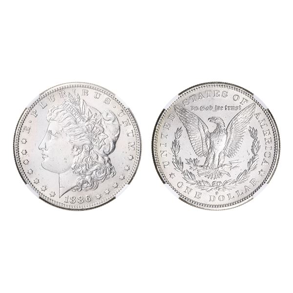 1886-S $1 Morgan Dollar NGC AU DETAILS - CLEANED,