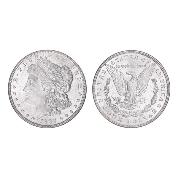 1887 $1 Morgan Dollar NGC MS63,