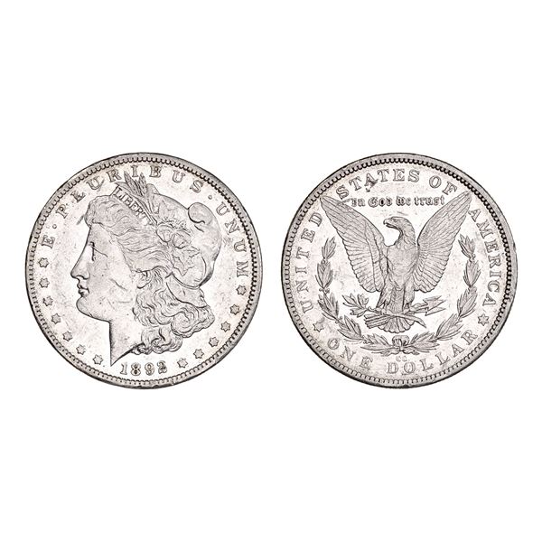 1892-CC Morgan Dollar.,