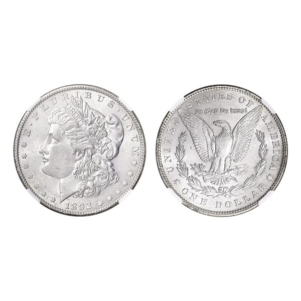 1892 $1 Morgan Dollar NGC AU55