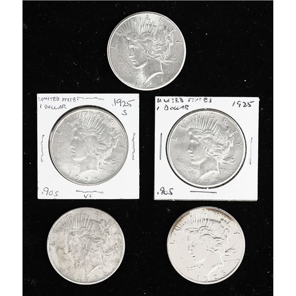 1925-1926 S Peace Dollars.,