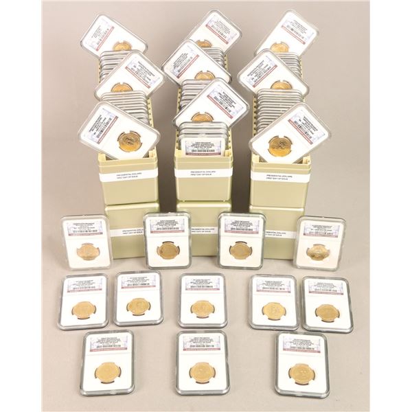 Large lot of encapsulated Presidential Dollars, 2007-2011.,