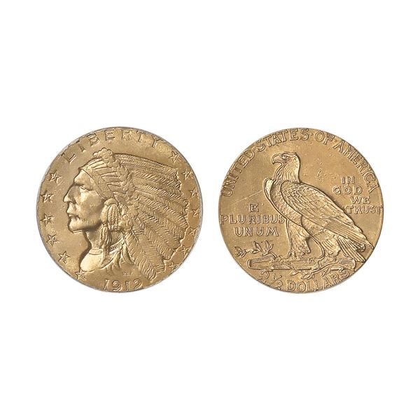 1912 $2 1/2 Indian Head Quarter Eagle PCGS MS62
