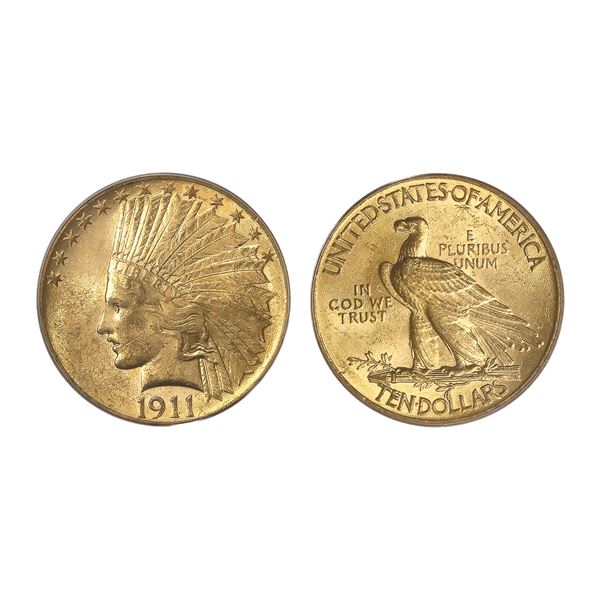1911 $10 Indian Head Eagle PCGS MS62