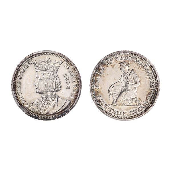 1893 25C Isabella Commemorative Quarter PCGS Cleaned - UNC Detail