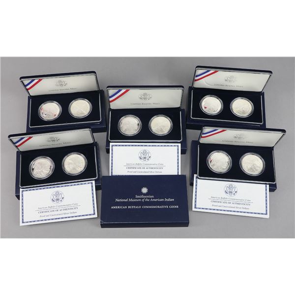 Group of (5) 2001-D American Buffalo MS/PR 2 Coin Sets,
