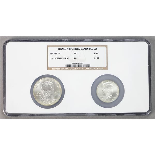 1998-S Kennedy Brothers Memorial Set $1 & 50C NGC Graded,