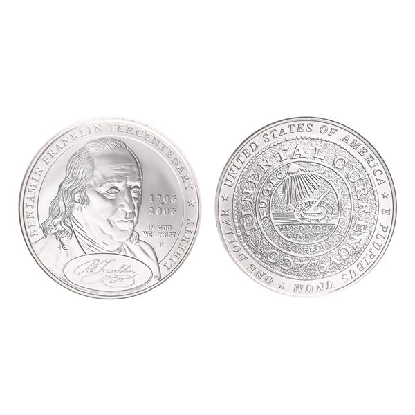 2006-P $1 Ben Franklin Founding Father Silver Dollar NGC MS70