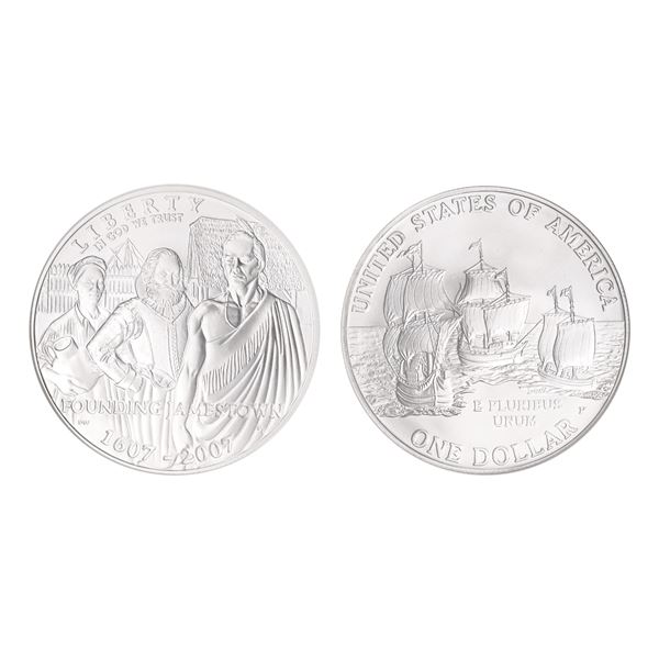 2007-P $1 Jamestown Silver 400th Anniversary Dollar NGC MS70