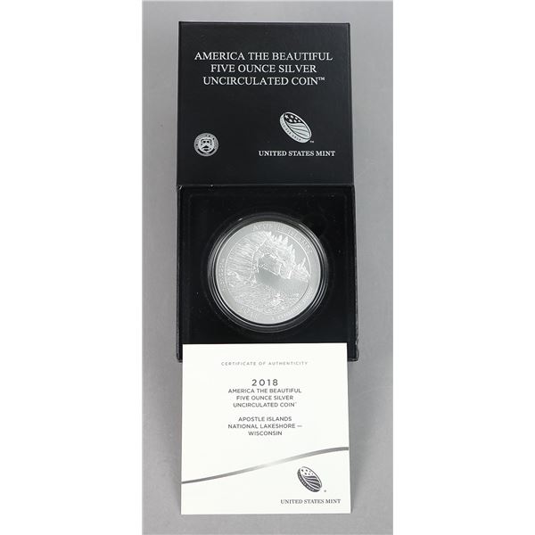 2018 ATB Apostle Islands National Lakeshore - Wisconsin 25C 5 oz Silver Quarter MS,
