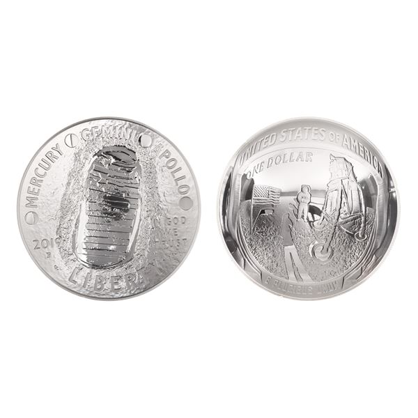 2019 Apollo 11 50th Anniversary 5 oz. Proof Silver Dollar Commemorative Coin,