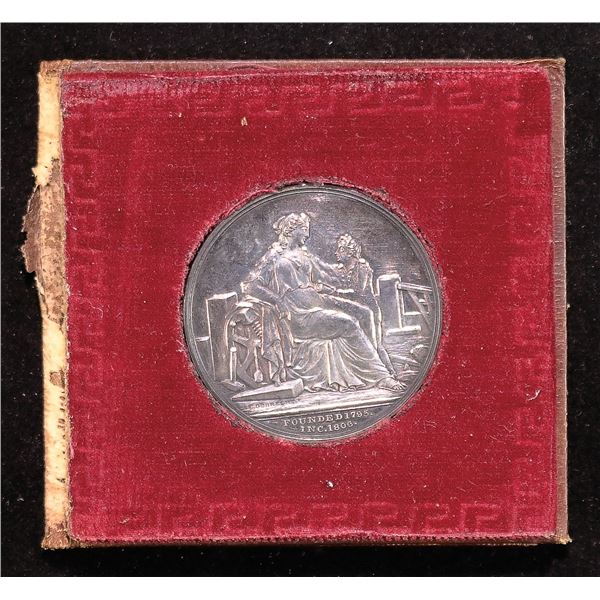 1841 Massachusetts Charitable Mechanics Association Silver Award Medal.,
