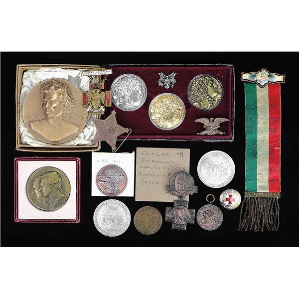 Exonumia Lot - So-Called Dollars, Badges, Medals, 19th-20th Century.,