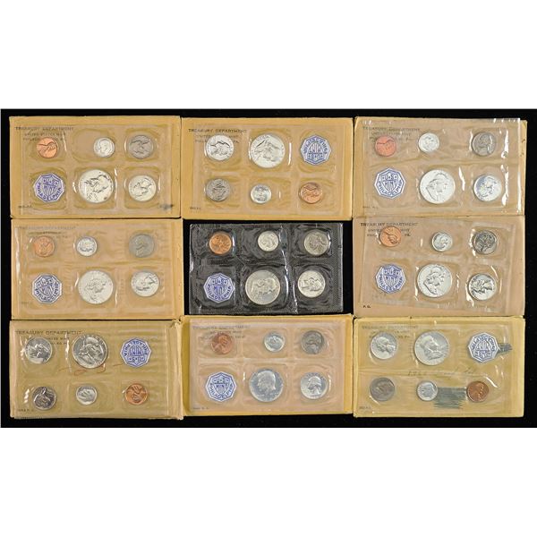 Group of (9) Silver Proof Sets, 1956-1964,