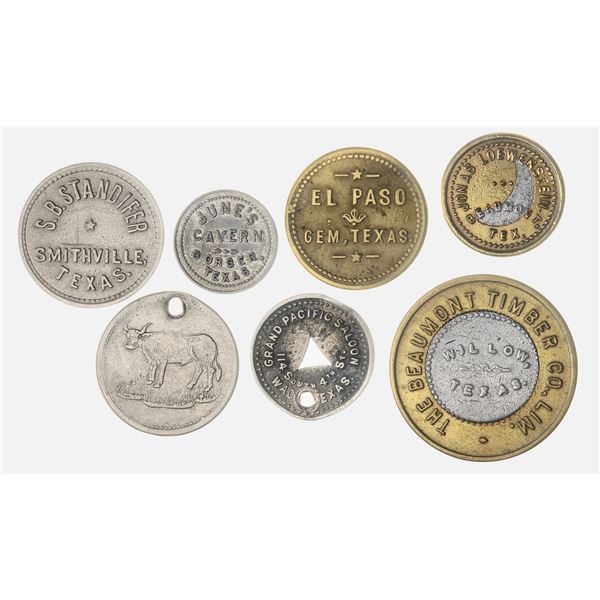 Texas, Lot of late 19th century-1940s Tokens, including Fort Griffin Cattle Exchange,