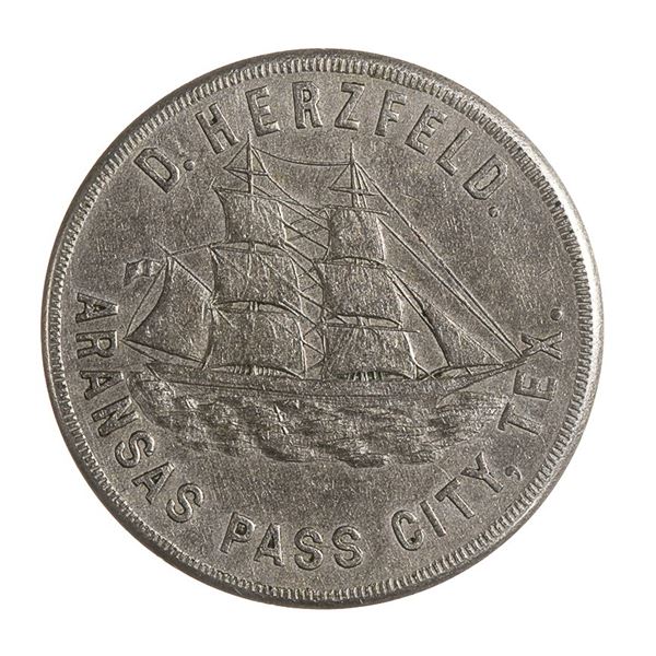 Texas. Aransas Pass City. D. Herzfeld. 12 1/2 Cent Token (1891-2).,
