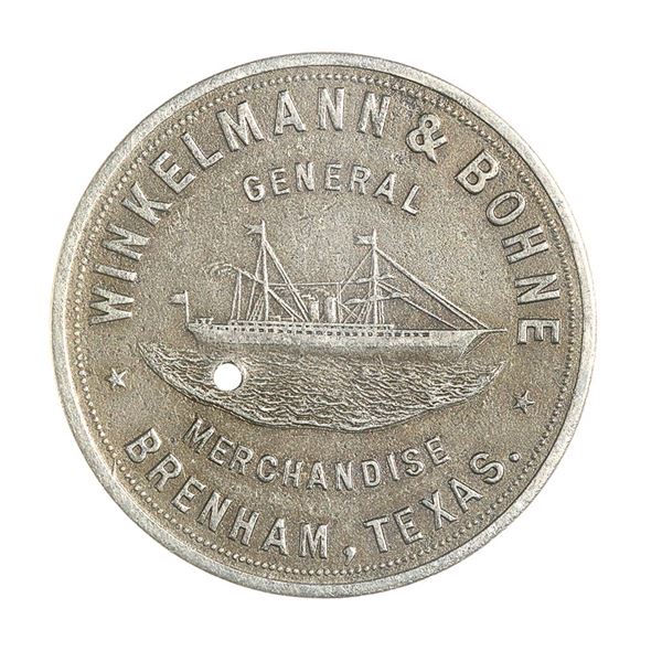 Texas. Brenham. Winkelmann & Bohne, General Merchants, Good for 1 Dollar In Trade (ca. 1897-1902).,
