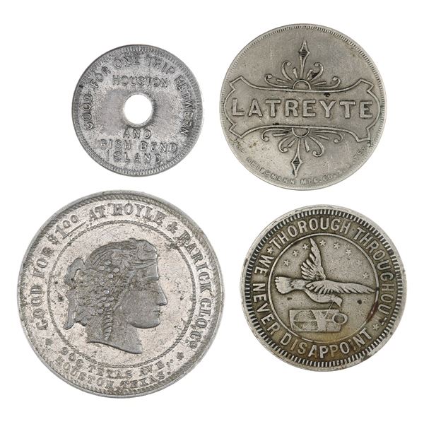 Texas. Houston. Group of late 19th-early 20th Century Tokens, Latreyte, Hoyle & Rarick, Model Laundr