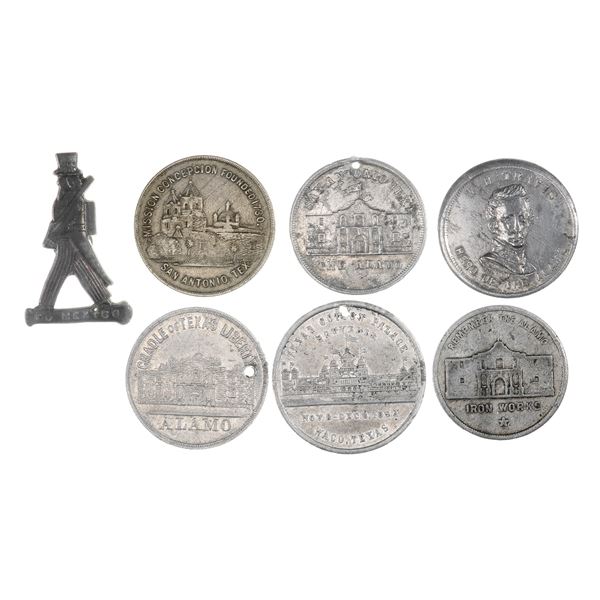 Texas. San Antonio and other. Group of late 19th-early 20th Century pictoral Tokens.,