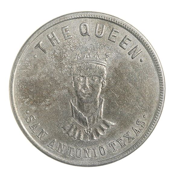 Texas. San Antonio. The Queen. Saloon Token (1892-1893).,
