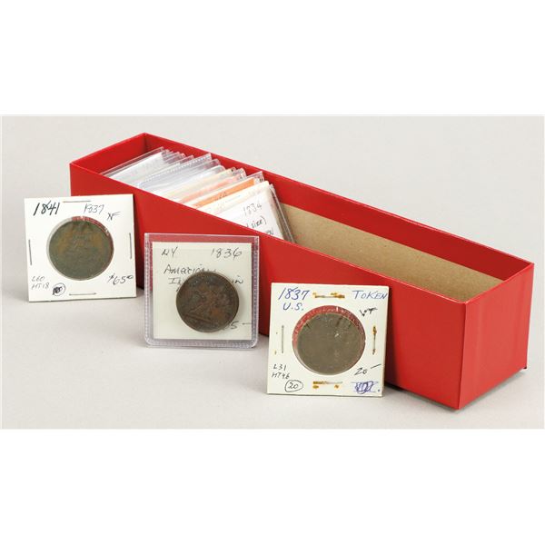 Lot of Hard Times, Civil War Tokens and other exonumia.,