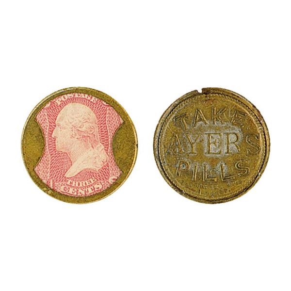 Scott #EP9 3& cent; Take Ayer's Pills Encased Postage Stamp (Scott EP9),