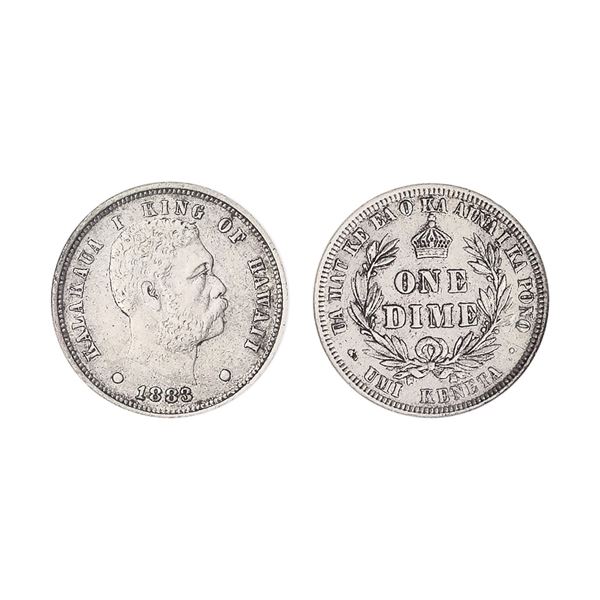 1883 10C Hawaii Dime NGC AU53,