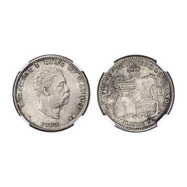 1883 25C Hawaii Quarter Dollar NGC MS63,