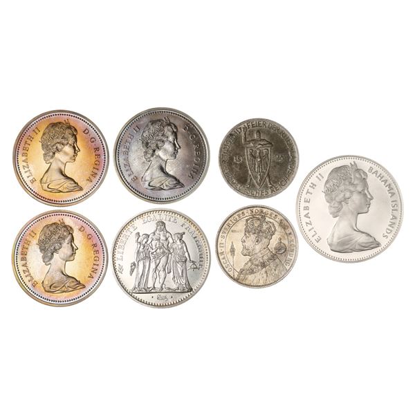 A Septet of World Silver Crowns and Halfcrowns, 1897-1971.,