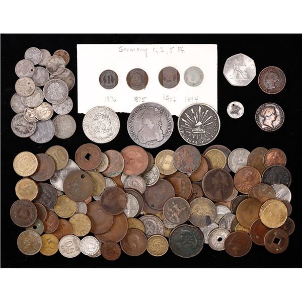 Lot of World Coins, mostly 19th-20th Century.,