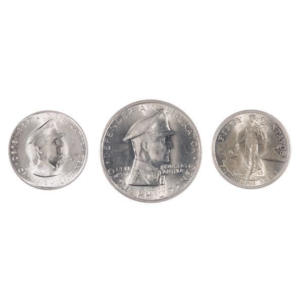 Philippines. U.S. Administration-Republic. Lot of Silver issues, 1944-1947.,