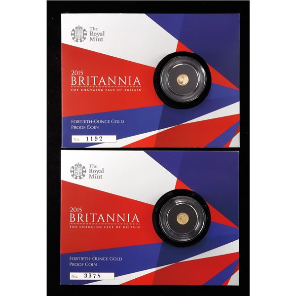 Great Britain. Elizabeth II (1952-2022). Pair Of 1/40th Ounce Gold Pence, 2015,