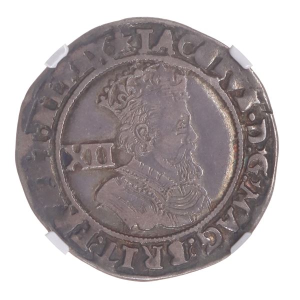 England. House of Stuart. James I (1603-1625). Silver Shilling, mm mullet (1611-1612).,