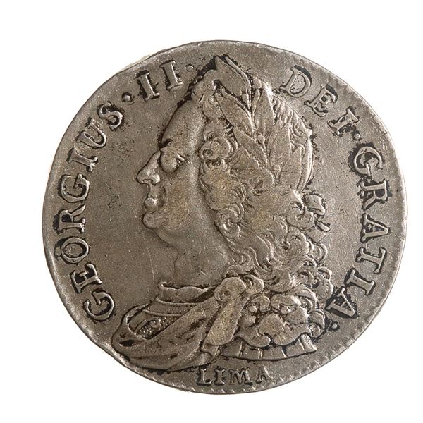 Great Britain. George II (1727-1760). Silver Halfcrown, 1745 Lima.,