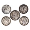 Image 1 : Great Britain. George III-William IV. Group of Silver Halcrowns, 1816-1837.,