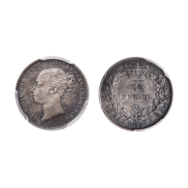 Great Britain. Victoria (1837-1901). Sixpence 1871, die number 41.,