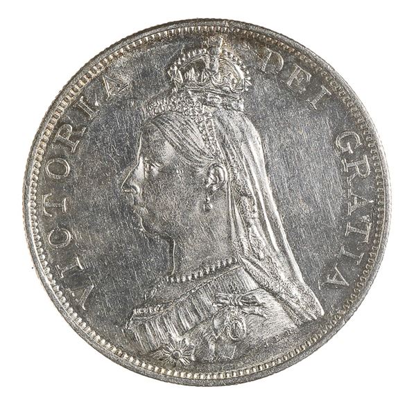 Great Britain. Victoria (1837-1901). Silver Double Florin, 1887. Arabic "1".,