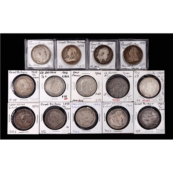 Great Britain. Victoria-Edward VII. Group of Silver Halfcrowns, 1893-1910.,