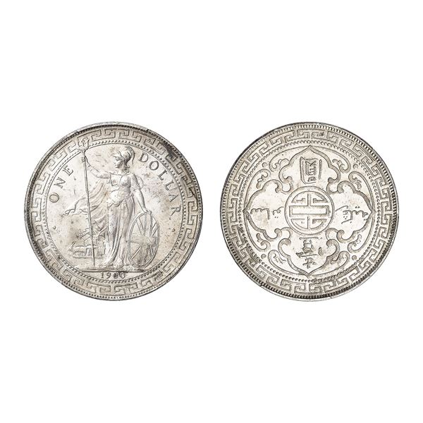 Great Britain, 1900-B Trade Dollar Prid-9 Bombay Mint, George V, PCGS Cleaned - UNC Detail