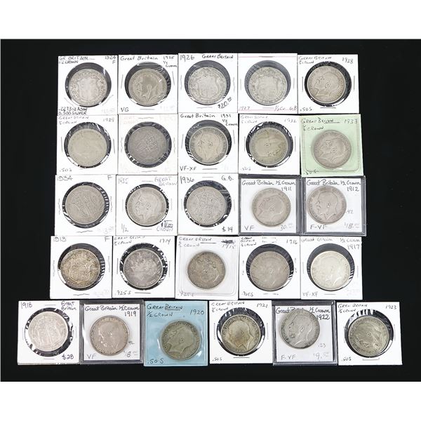 Great Britain. George V (1910-1936). Complete date Set of Silver Halfcrowns, 1911-1936.,