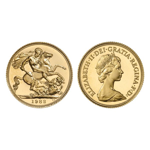 Great Britain. Elizabeth II (1952-2022). Proof Gold Sovereign, 1982.,
