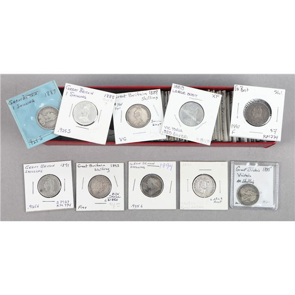 Great Britain. Victoria-George V. Large run of Silver Shillings, 1887-1936.,