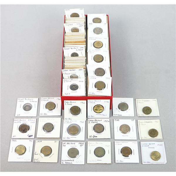 Great Britain. William IV-George VI. Large lot of Silver Threepence, 1834-1944.