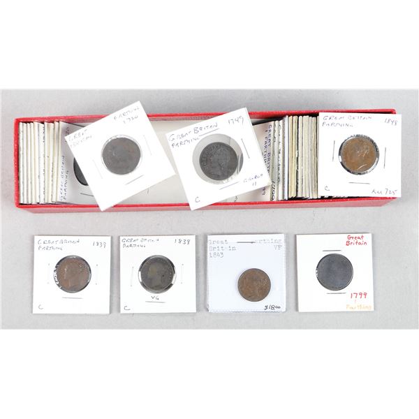 Great Britain. George I-Victoria. Lot of Farthings, 1720-1858.,